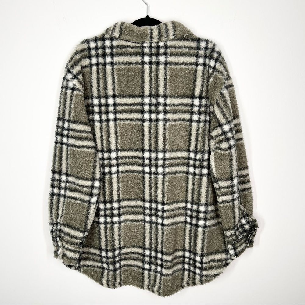 NWT Berkley Jensen Boucle Shacket Green Black Tan Plaid XXL - Picture 6 of 11
